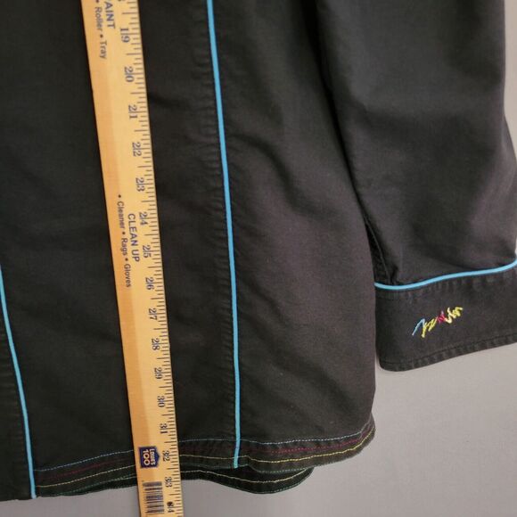 Coogi Embroidered Snake Button Front Shirt Mens XXXL Black Gold Long Sleeves - Picture 10 of 15